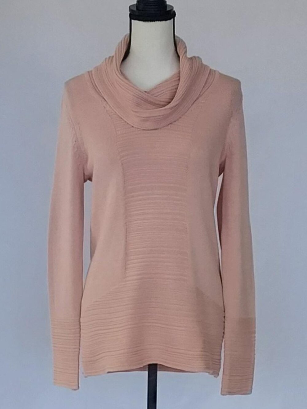 Calvin Klein Women’s Ribbed Cowl Neck Light Pink Sweater Size Small NWOT